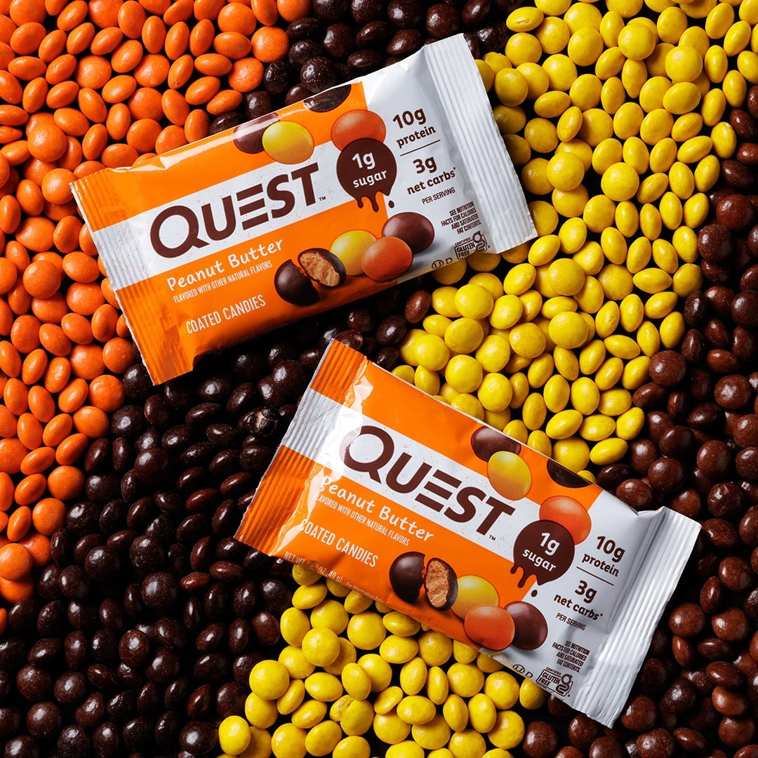 Quest Nutrition高蛋白 朱古力豆 花生醬口味  49g (橙袋）