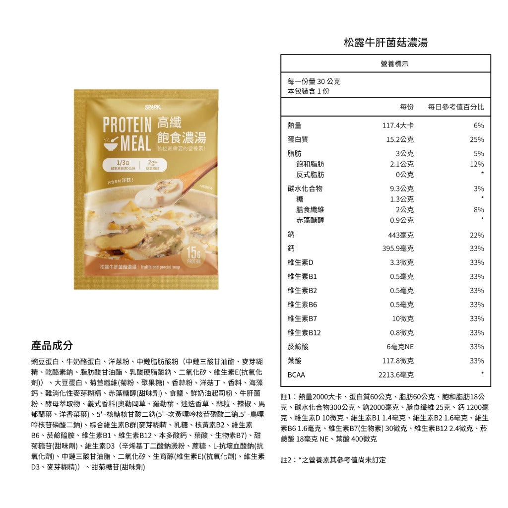Spark Meal 高纖飽食濃湯隨手包-高蛋白濃