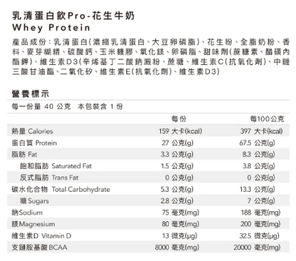 Body Goals-多效乳清蛋白飲Pro - 隨手包 | 花生牛奶